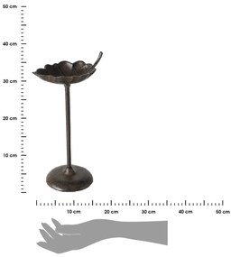 Napájadlo pre vtáky na nohe Samando, 37x19 cm, liatina, hnedá