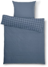 Posteľná bielizeň z biber bavlny, modrá, štandardná veľkosť