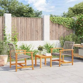 Záhradné stoličky 2 ks sivé polyratan a akáciové drevo 367596