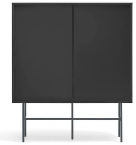 Čierno-antracitová vysoká komoda s posuvnými dverami 120x140 cm Nube – Teulat