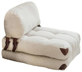 Rozkladacie kreslo Kadife Teddy krémové