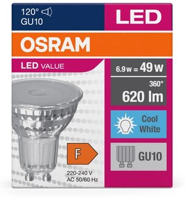 LED žiarovka GU10 6,9W = 49W 620lm 4000K Neutrálna 120° OSRAM Value