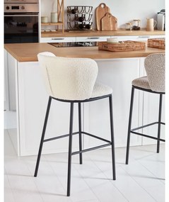 Svetlosivá barová stolička (výška sedadla 65 cm) Ciselia – Kave Home