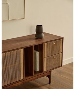 Hnedá nízka komoda v dekore orecha 180x73 cm Elan – Kave Home