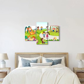 Obraz detských radovánok na pieskovisku (90x60 cm)