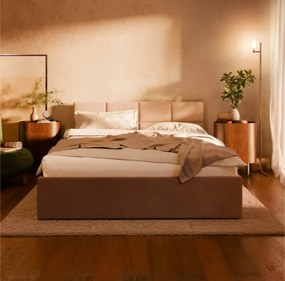 Manželská posteľ BORGO Velvet 180×200 cm modrá