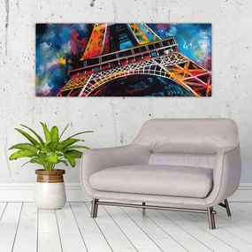 Obraz - Maľba Eiffelovej veže II. (120x50 cm)