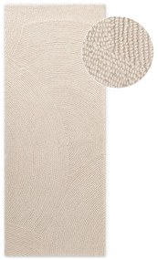 Ručne tkaný vlnený behúň vo svetlo prírodnej farbe 80x300 cm Eleni Natural White – Hanse Home