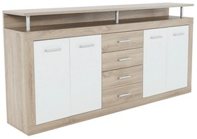 Tempo Kondela Kombinovaná komoda, dub sonoma/biela, JACHIM - JUNO NEW