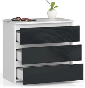 Nočný stolík CL3 60 cm biely / grafitový, lesk
