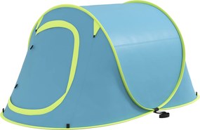 Outsunny Stan pre 2-3 osoby, samorozkládací, prenosný, vodotesný 2000 mm s oknom na kempovanie 245x148x105 cm Modrý | Aosom