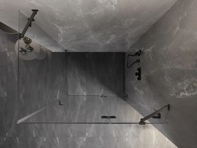 Mexen Lunar, pravostranný výklopný sprchový kút 70 x 90 cm, 8mm číre sklo, brúsený grafit profil, 834-070-090-66-00-P