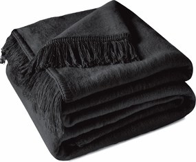 BAVLNENÁ DEKA COTTON CLOUD 150X200 CM ČIERNA
