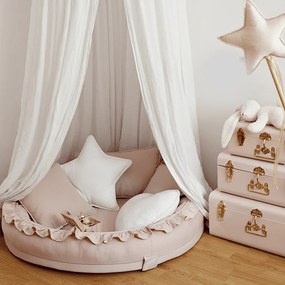 Hniezdo pre deti s volánom púdrovo ružová