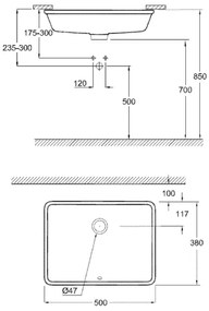 GROHE 3948000H - Umývadlo CUBE CERAMIC 492 × 370 mm keramika/biela