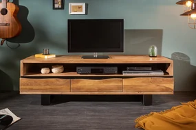 Dizajnový stolík pod TV z masívu Mammut Akácia honey 160cm