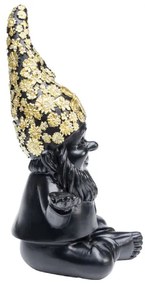 Gnome Meditation dekorácia 19 cm čierna/zlatá