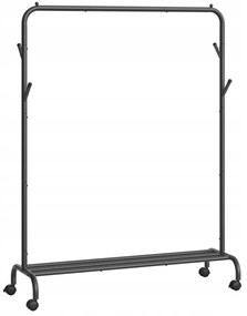 Pojízdný výškově nastavitelný stojan na oblečení Hocker černý