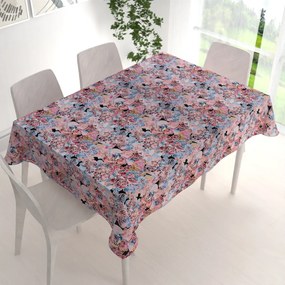 Biante Dekoračný obdĺžnikový obrus Rongo RGP-503 Červeno-modré kvety 50x100 cm