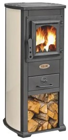 Krbové kachle Blist Ekonomik Lux krémová, 6,6 kW, 120 mm, oceľové