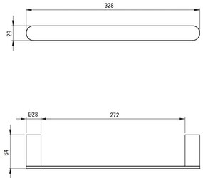 Deante Round, držiak na uterák 30 cm, chrómová, DEA-ADR_0611