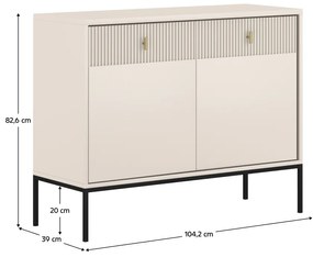 Dvojdverová komoda so zásuvkami Magira 2D2S MA02 - kašmír / čierna