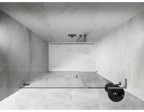 Mexen Lunar-B, L Otočné ľavé sprchové dvere 115 cm, 8mm číre sklo, oceľový profil, 832SL-115-050-97-00-L