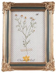 Čierno - zlatý fotorámik s ornamentmi - 13*2*18 cm / 10*15 cm