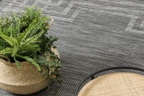 Koberec šnúrkový SIZAL PATIO ploské tkanie 3071 Grécky ramka - čierny