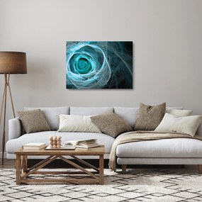 Sklenený obraz - Abstraktné ruže modrá s čiernym pozadím (70x50 cm)