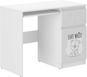 Wooden Toys Detský písací stôl N-33 BIELY MEDVEDÍK