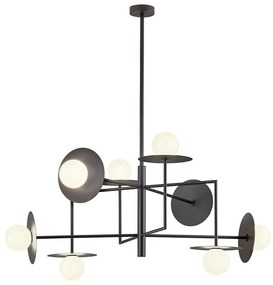 Redo 01-2753 - Luster na tyči PLATO 8xG9/10W/230V čierna