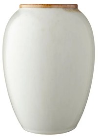 Krémovo-biela kameninová váza Bitz Basics Cream, výška 20 cm