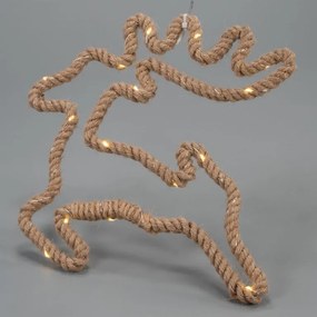 Vianočné dekorácie, sob, 28x29 cm, 20 LED, teplá biela, 2 ks