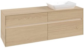 VILLEROY &amp; BOCH Collaro závesná skrinka pod umývadlo na dosku (umývadlo vpravo), 4 zásuvky, s LED osvetlením, 1600 x 500 x 548 mm, Nordic Oak, C122B0VJ