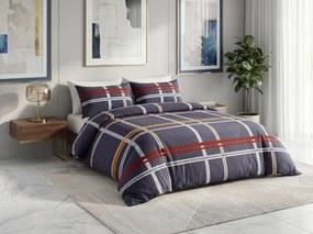 Obliečky z mikrovlákna TARTAN tmavomodré Rozmer obliečky: 2 ks 70 x 80 cm | 160 x 200 cm