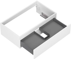 Mexen Rivel, kúpeľňová skrinka 80 cm, 1 zásuvka, drážkovaná, biela matná, 91A20-08023-1-BF01