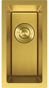 Mexen Trixo, 1-komorový nerezový drez 230 x 440 mm, brúsená zlatá, vzor voština, 6411221000-55HC