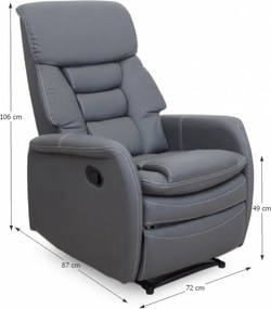 Relaxačné kreslo Komfy - sivá