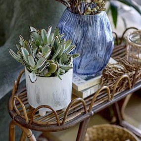 Bloomingville Exkluzívny set: váza Leyla Blue Glass + aranžovací krúžok Hanataba