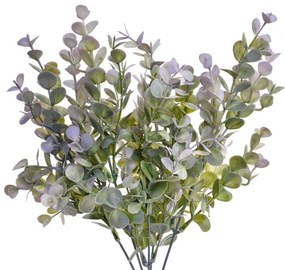 Dekorácia zelená umelá rastlina s fialkastými listami - 12*12*35 cm