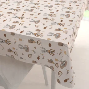 Biante Detský bavlnený obdĺžnikový obrus Sandra SA-454 Medvedíky s balónikmi na béžovom 140x180 cm