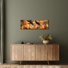 Obraz abstrakcie (s hodinami) (90x30 cm)