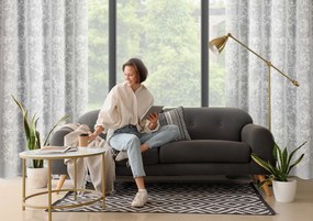 ZÁVES NA KRÚŽKOCH LILY 140X250 CM BIELA