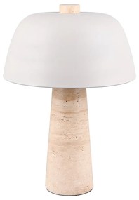 Biela/béžová stolová lampa s kovovým tienidlom (výška 41 cm) Timba – Trio Select
