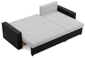 Rohová rozkladacia sedacia súprava LUNA Sivá/čierna