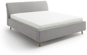 Čalúnená posteľ lemina s úložným priestorom 160 x 200 cm svetlo sivá MUZZA