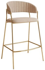 Barová čalúnená stolička ISLA béžová +zlaté nožičky