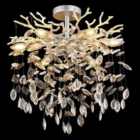 Globo 64138DS - Luster na tyči QUEENA 6xE14/40W/230V strieborný