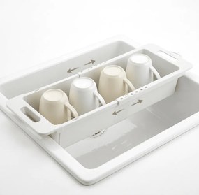 METALTEX Nastaviteľný odkvapkávač, posuvný organizér do drezu - DRAINFLEX, 35 - 52 cm